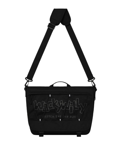 [25SS] Mesh String Messenger Bag Black