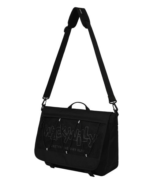 [25SS] Mesh String Messenger Bag Black