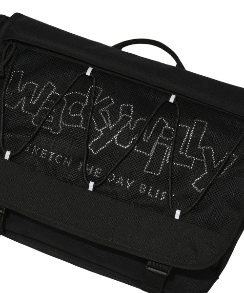 [25SS] Mesh String Messenger Bag Black