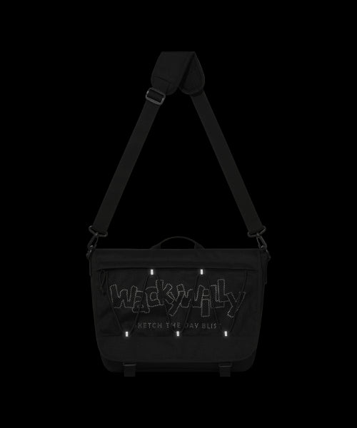 [25SS] Mesh String Messenger Bag Black
