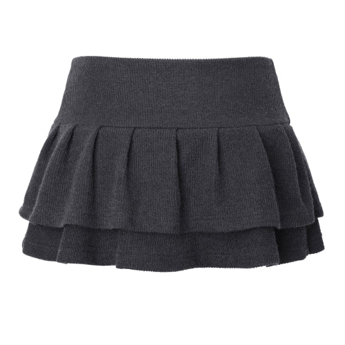 Tuck Skirt Pants (charcoal)