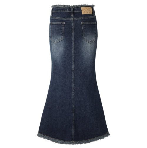 Mermaid Denim Skirt (blue)