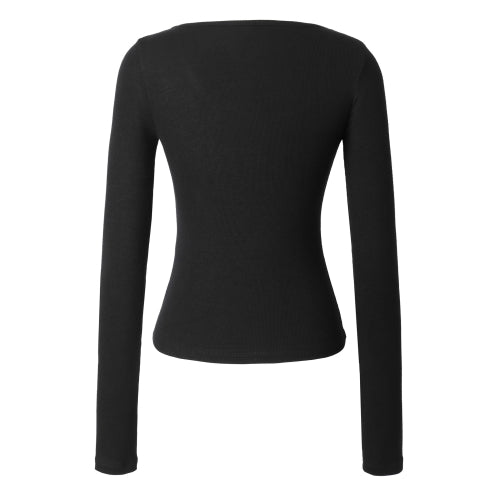 Basic U-neck T-shirt (black)