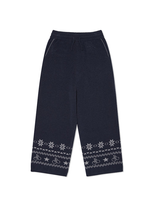 KIDS JACQUARD KNIT PANTS [NAVY]
