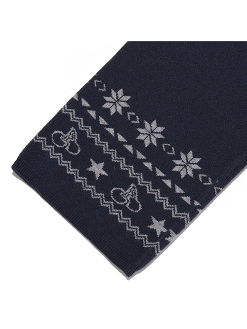 KIDS JACQUARD KNIT PANTS [NAVY]