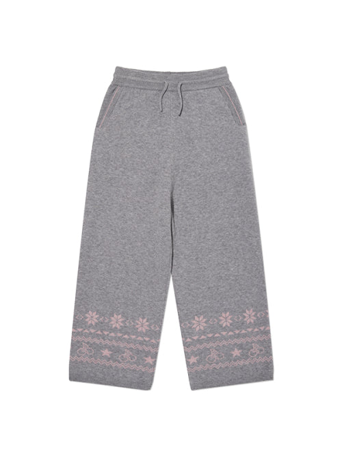 KIDS JACQUARD KNIT PANTS [MELANGE GRAY]