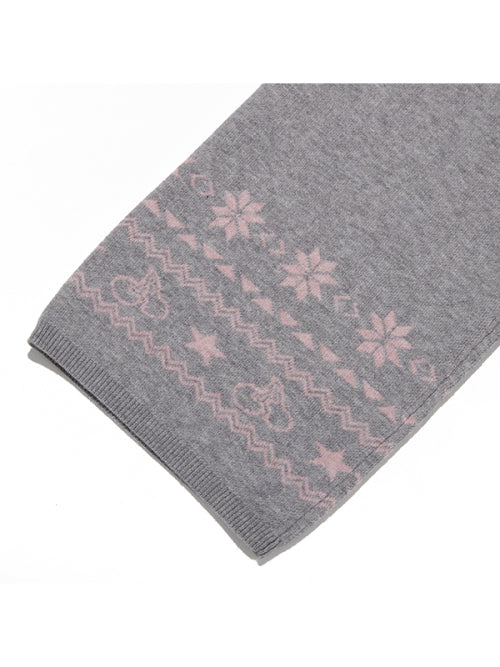 KIDS JACQUARD KNIT PANTS [MELANGE GRAY]