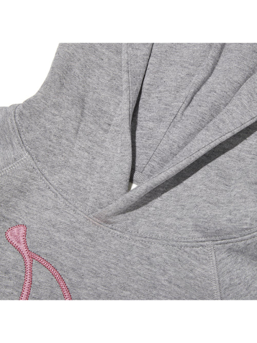 KIDS BIG CLOVER CHERRY GRAPHIC NAPPING HOODIE [MELANGE GRAY]