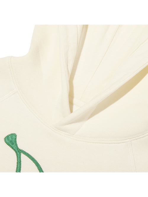 KIDS BIG CLOVER CHERRY GRAPHIC NAPPING HOODIE [IVORY]