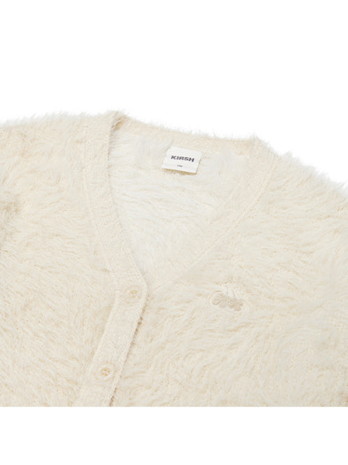 KIDS CLOVER CHERRY MOHAIR LOOSE FIT CARDIGAN [IVORY]