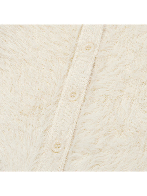 KIDS CLOVER CHERRY MOHAIR LOOSE FIT CARDIGAN [IVORY]
