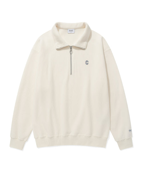 SMALL C LOGO CORDUROY HALF ZIP-UP