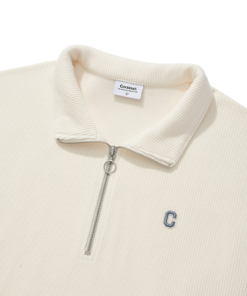 SMALL C LOGO CORDUROY HALF ZIP-UP