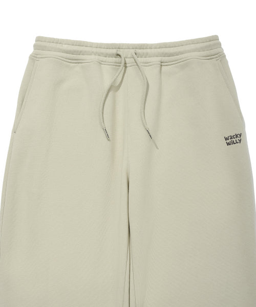 Signature sweat semi-wide pants Light khaki