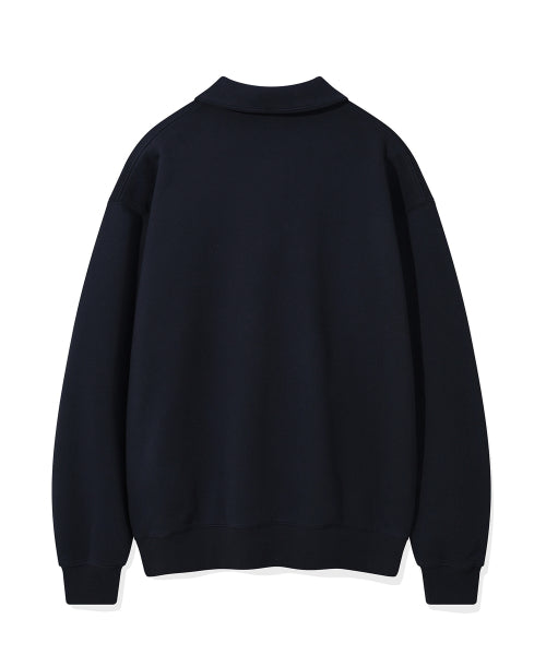 Signature typo Half Zip-Up Sweatshirt Navy