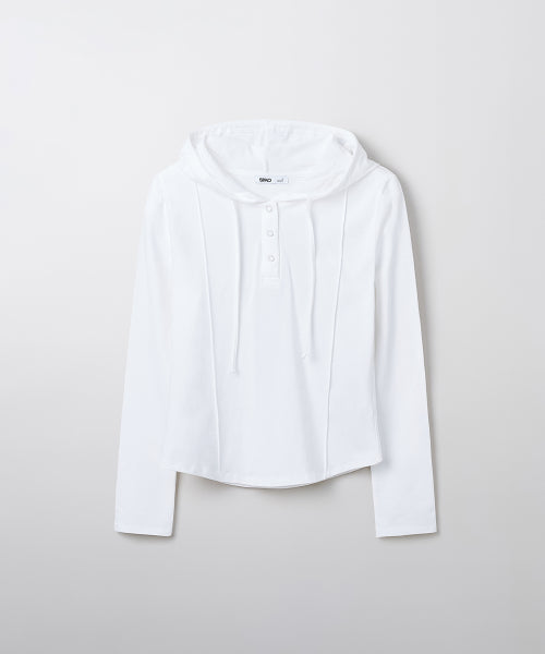 [Cotton Spandex] Hooded Snap Long Sleeve T-shirt (SPLWE49G15 RE)_SPLWF23G04