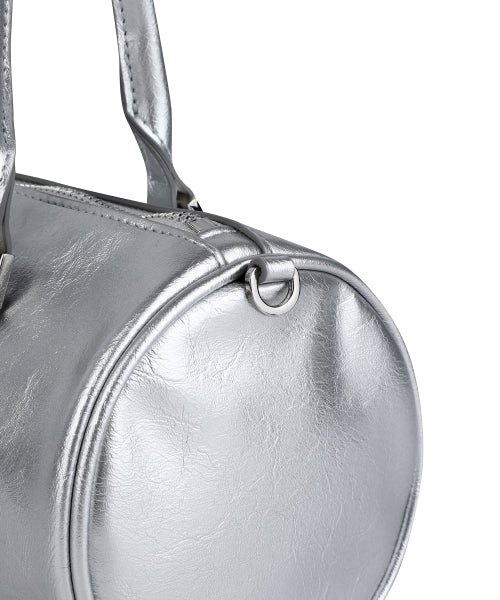 Lily Volume Handle Cylindrical Bag Silver