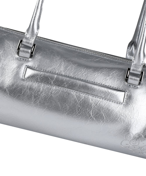 Lily Volume Handle Cylindrical Bag Silver