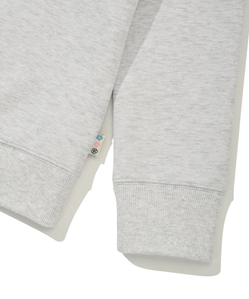 Women's typo logo half zip-up sweatshirt light gray
