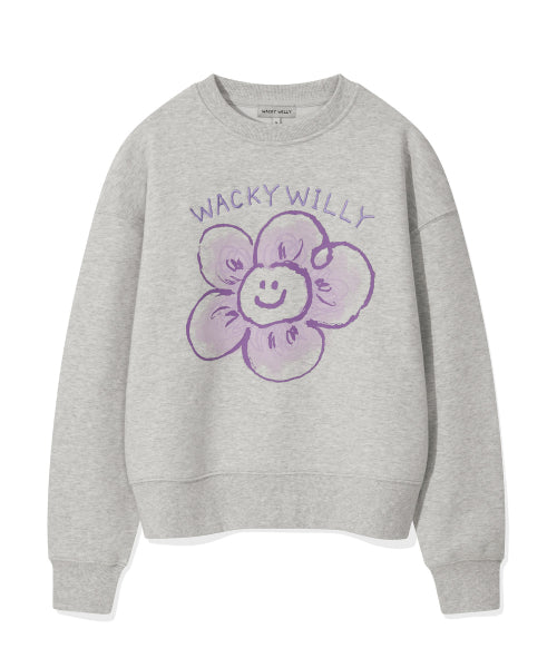 Women's Big Lily Graphic Sweatshirt Light Gray