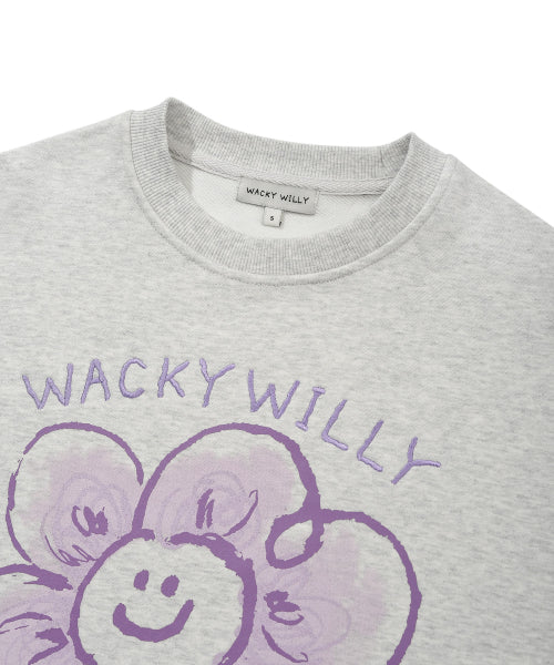 Women's Big Lily Graphic Sweatshirt Light Gray