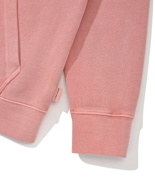 Women's Pigment Washing Hooded Zip-Up Pink