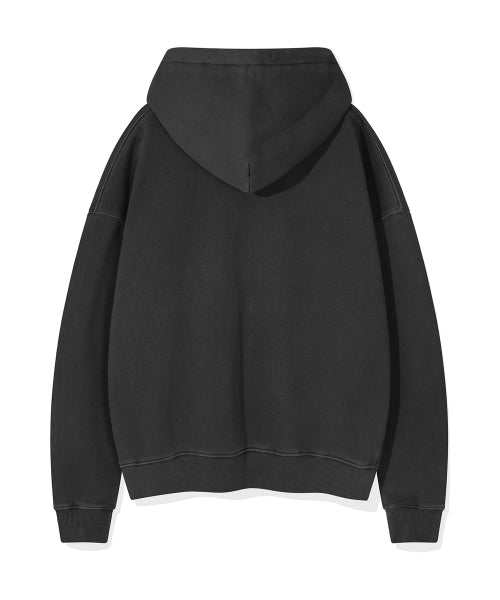 Women's Pigment Washing Hooded Zip-Up Gray