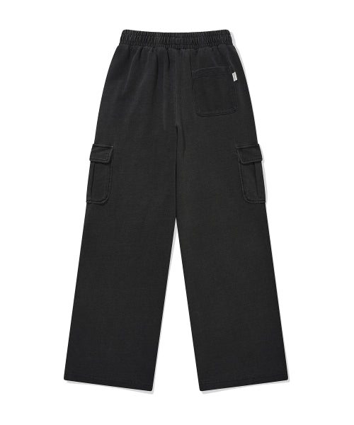 Women's Semi-Wide Washing Cargo Pants Gray