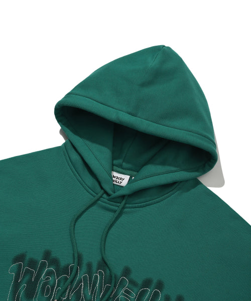 Waki Chainstitch Typograph Hooded Green