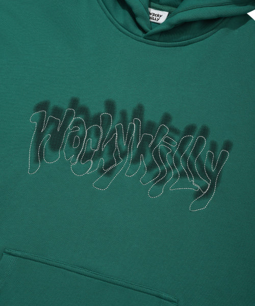 Waki Chainstitch Typograph Hooded Green