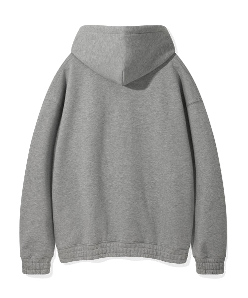 Waki Chainstitch Typograph Hooded Gray