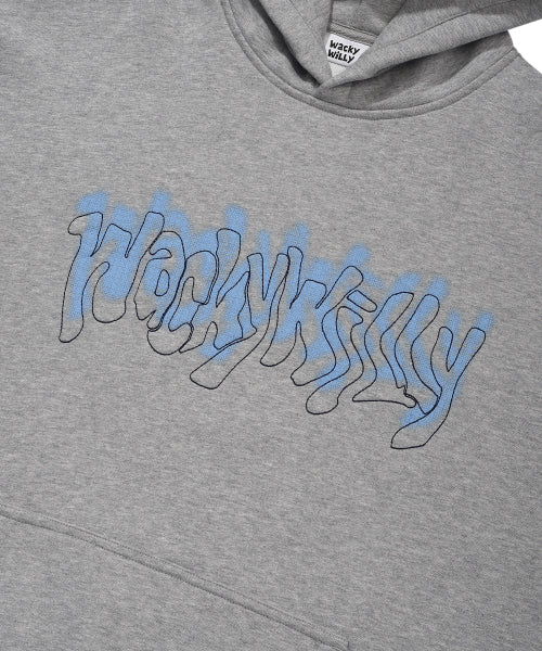 Waki Chainstitch Typograph Hooded Gray