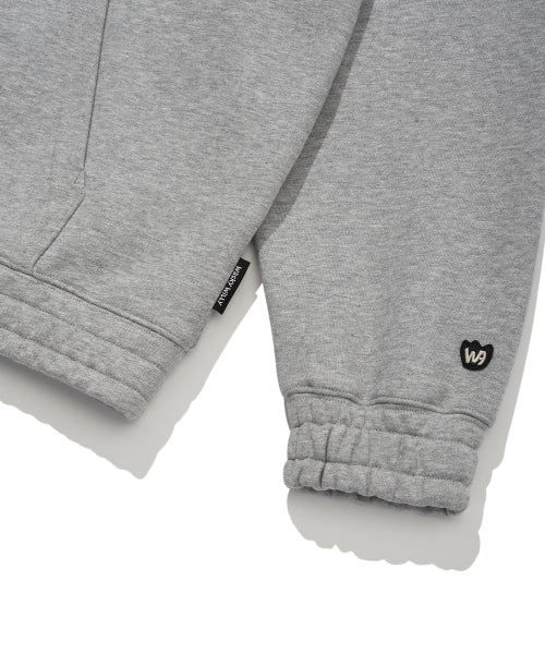 Waki Chainstitch Typograph Hooded Gray