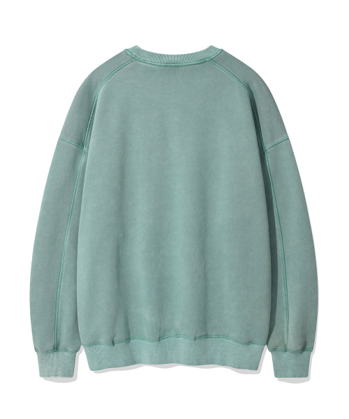typo one-point washed sweatshirt green