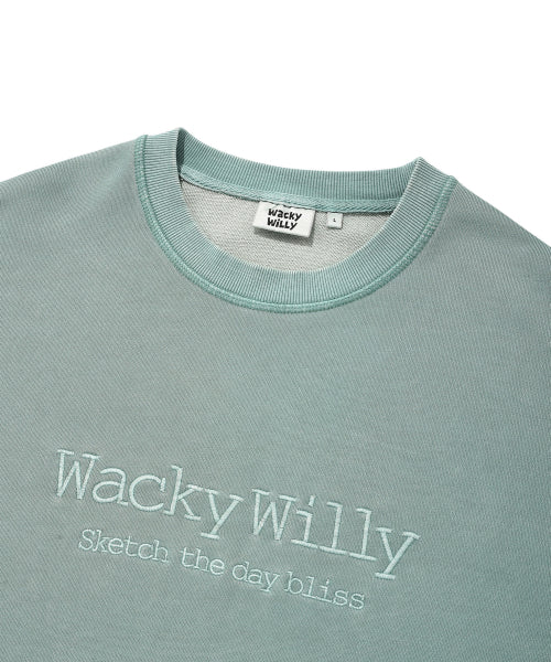 typo one-point washed sweatshirt green