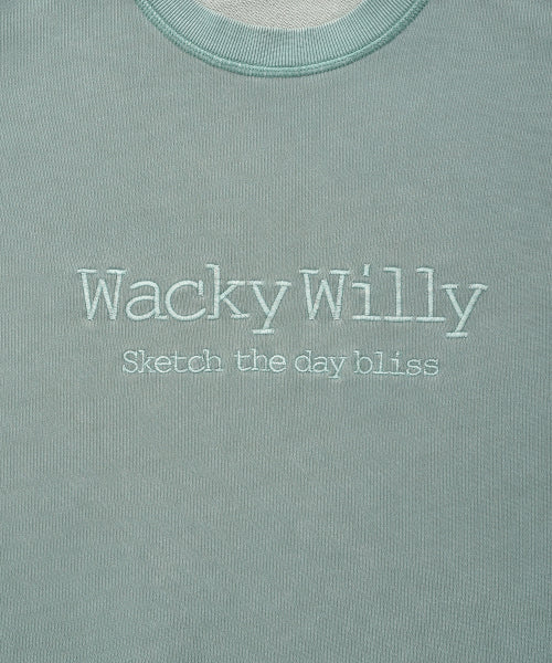 typo one-point washed sweatshirt green
