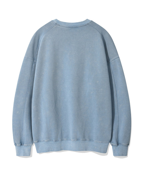 typo one-point washing sweatshirt blue