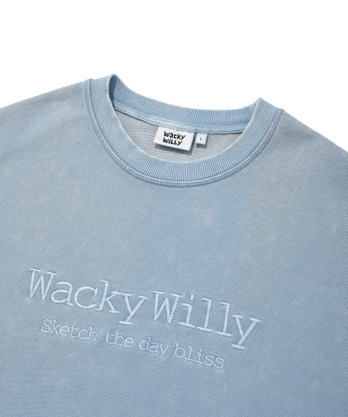 typo one-point washing sweatshirt blue