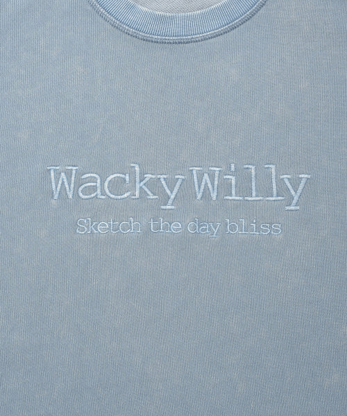 typo one-point washing sweatshirt blue