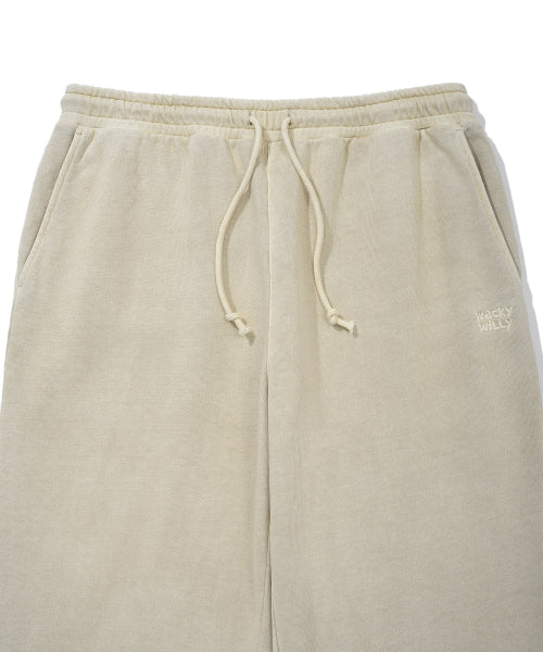 Pigment Washing Sweat Pants Beige