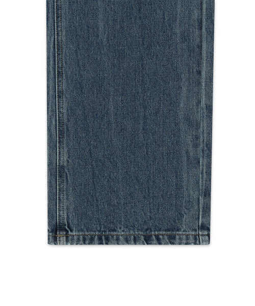 Basic washed denim pants indigo
