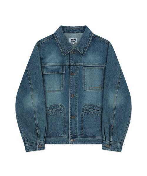 Denim tracker jacket blue