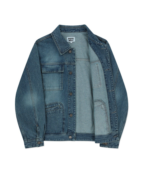 Denim tracker jacket blue