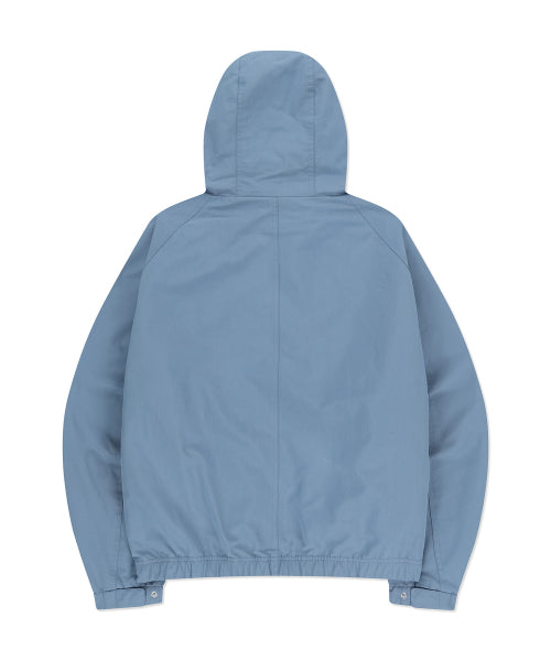 Basic Cotton Hood Windbreaker Blue