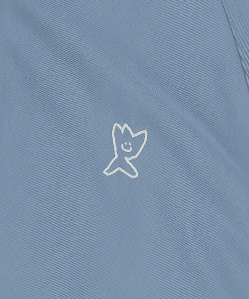 Basic Cotton Hood Windbreaker Blue