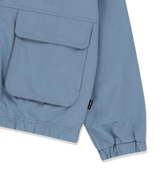 Basic Cotton Hood Windbreaker Blue