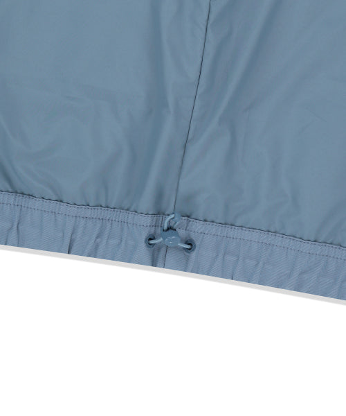 Basic Cotton Hood Windbreaker Blue
