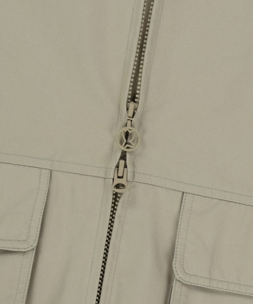 Basic Cotton Hooded Windbreaker Beige
