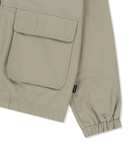 Basic Cotton Hooded Windbreaker Beige