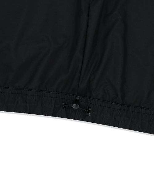 Basic Cotton Hooded Windbreaker Black